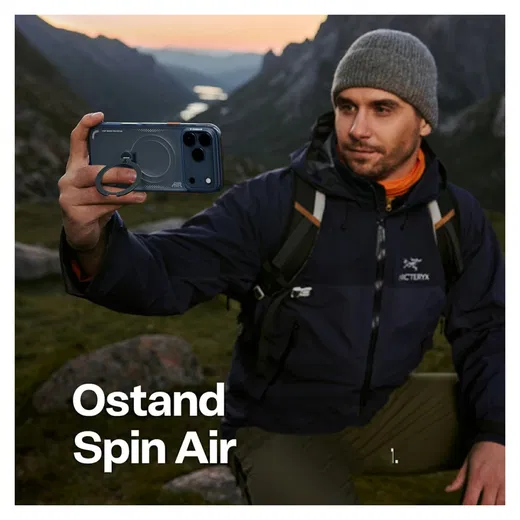 TORRAS Ostand Q3 Air iPhone 17 Pro Max Hoesje MagSafe 360° Kickstand Blauw afbeelding 9