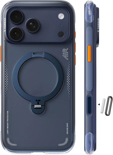 TORRAS Ostand Q3 Air iPhone 17 Pro Max Hoesje MagSafe 360° Kickstand Blauw afbeelding 2