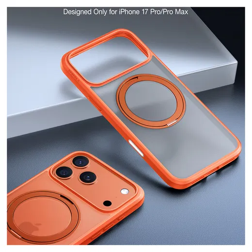 TORRAS Ostand Pro Apple iPhone 17 Pro Max Hoesje 360° MagSafe Stand Oranje afbeelding 6