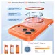 TORRAS Ostand Pro Apple iPhone 17 Pro Max Hoesje 360° MagSafe Stand Oranje afbeelding 7
