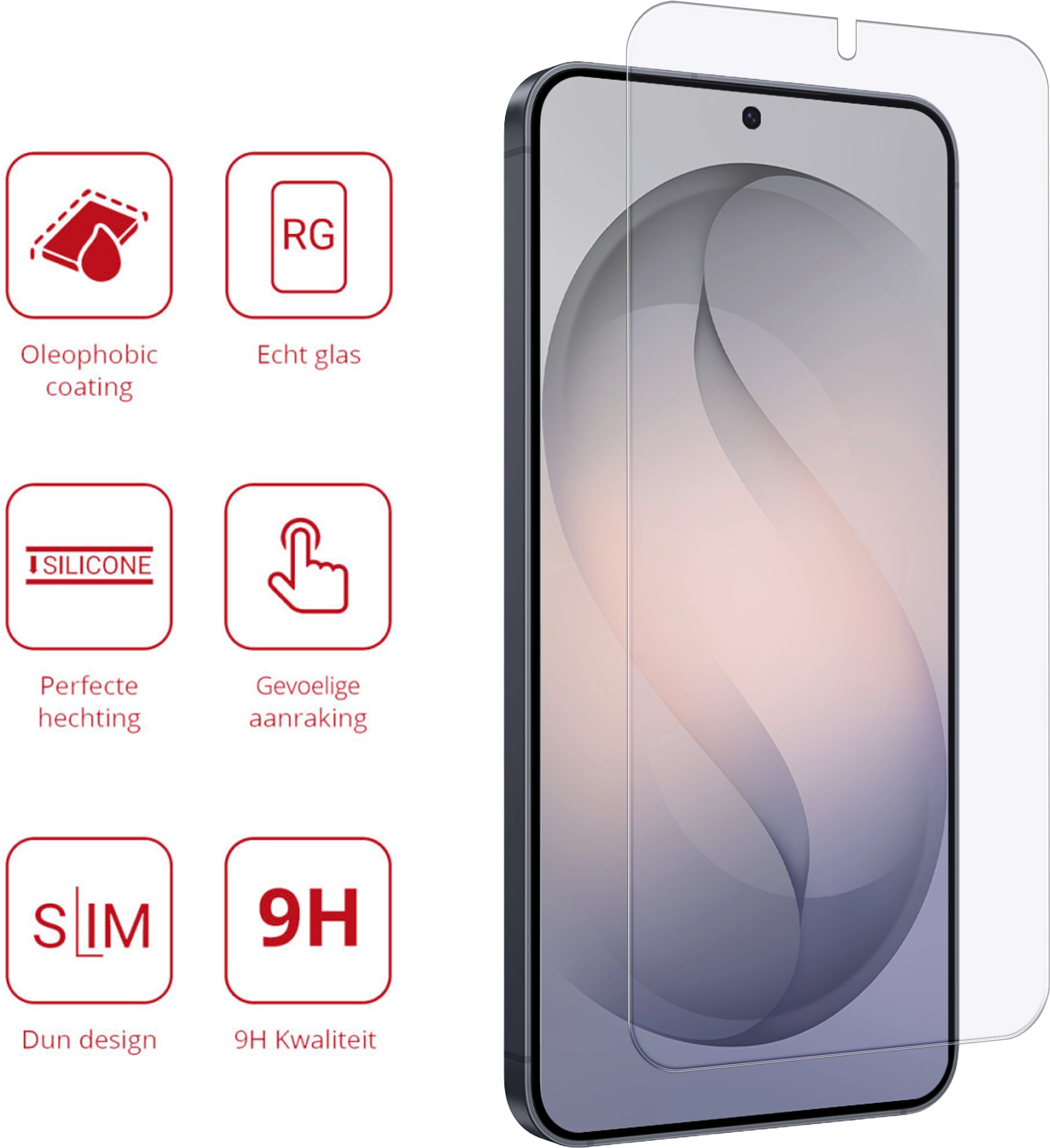 Rosso Samsung Galaxy S26 9H Tempered Glass Screen Protector afbeelding 2