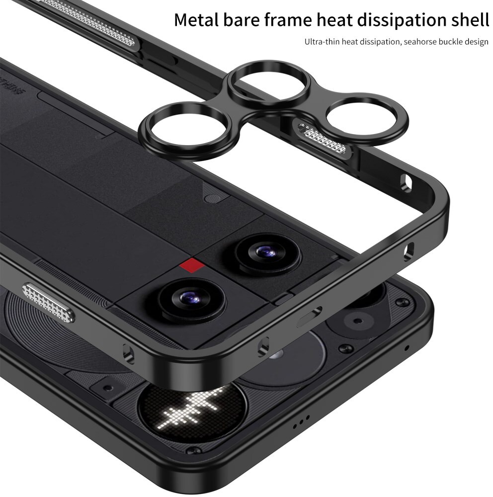 Nothing Phone (3) Hoesje Metalen Frame met Camera Protector Zwart afbeelding 6