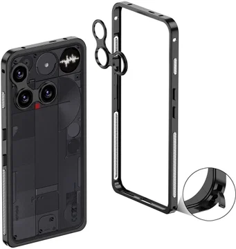 Nothing Phone (3) Hoesje Metalen Frame met Camera Protector Zwart