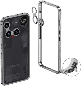 Nothing Phone (3) Hoesje Metalen Frame met Camera Protector Grijs