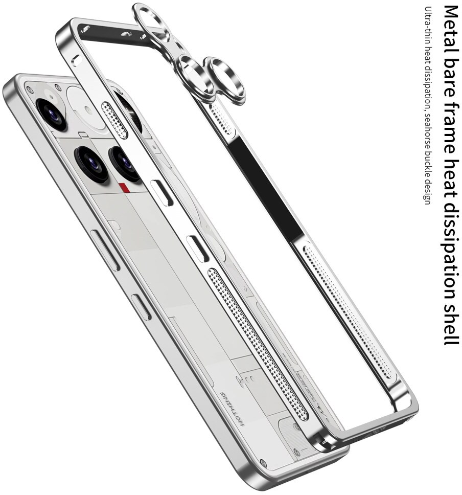 Nothing Phone (3) Hoesje Metalen Frame met Camera Protector Grijs afbeelding 4