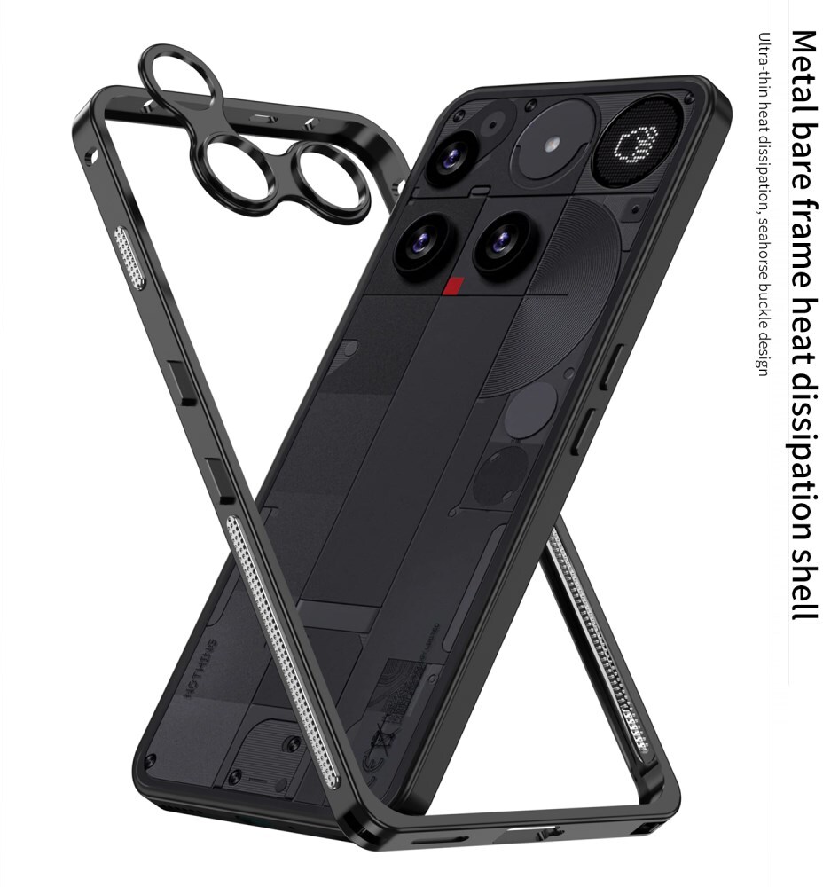 Nothing Phone (3) Hoesje Metalen Frame met Camera Protector Grijs afbeelding 2