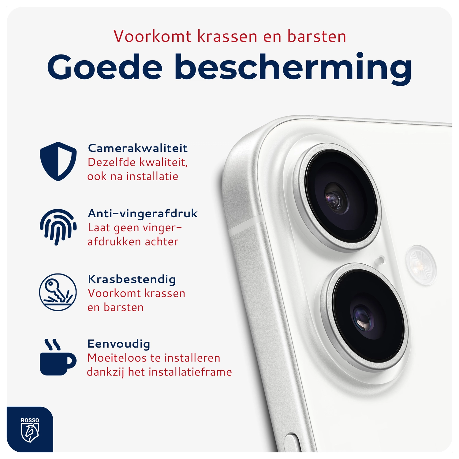 Rosso Apple iPhone 17 Camera Frame Protector Grijs afbeelding 2