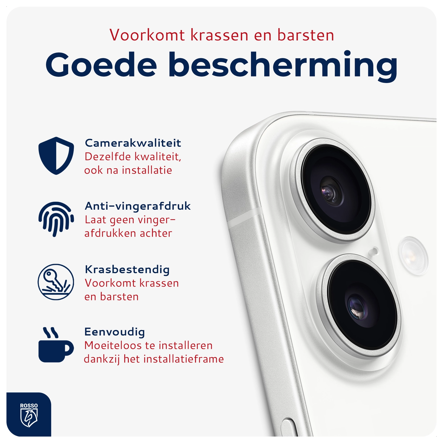 Rosso Apple iPhone 17 Camera Frame Protector Zilver afbeelding 2