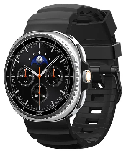 Spigen WBS2 - Samsung Galaxy Watch 8 Siliconen Bandje - Zwart afbeelding 1