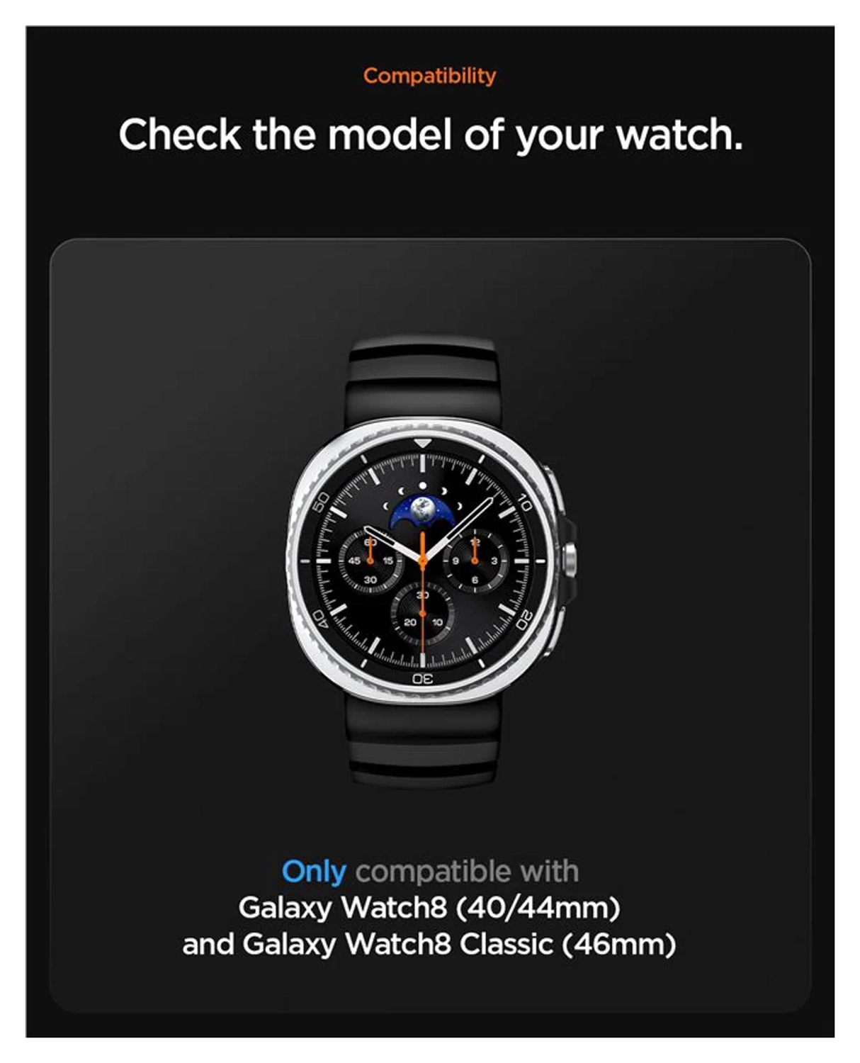 Spigen WBS2 - Samsung Galaxy Watch 8 Siliconen Bandje - Zwart afbeelding 10