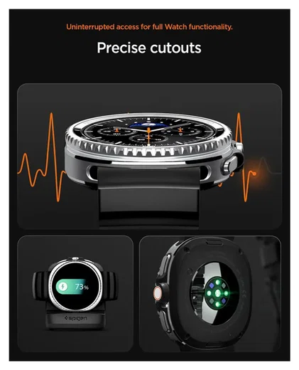 Spigen WBS2 - Samsung Galaxy Watch 8 Siliconen Bandje - Zwart afbeelding 8