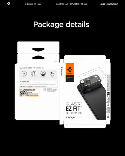 Spigen EZ Fit Optik Pro XL Apple iPhone 17 Pro Camera Protector Zwart afbeelding 8