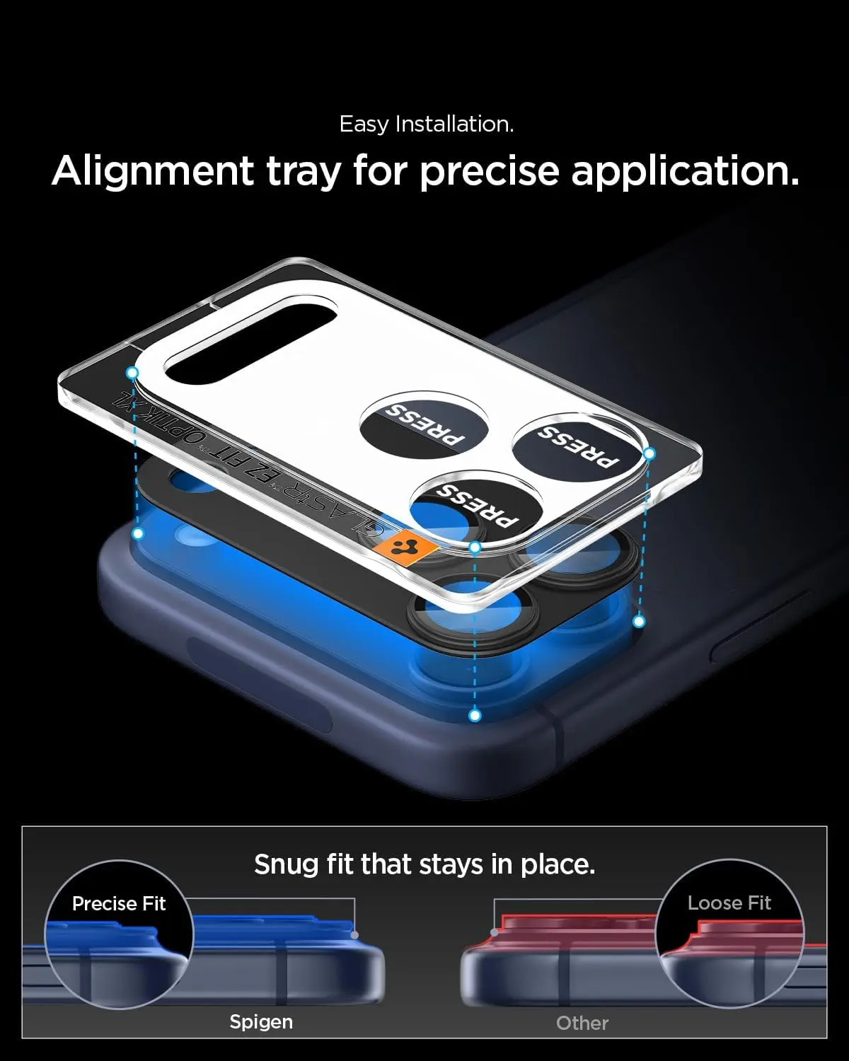 Spigen EZ Fit Optik Pro XL Apple iPhone 17 Pro Camera Protector Zwart afbeelding 4