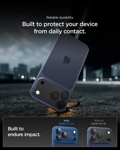 Spigen EZ Fit Optik Pro XL Apple iPhone 17 Pro Camera Protector Zwart afbeelding 5