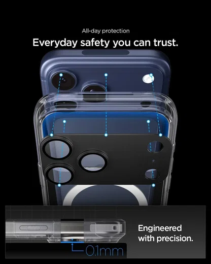 Spigen EZ Fit Optik Pro XL Apple iPhone 17 Pro Camera Protector Zwart afbeelding 3