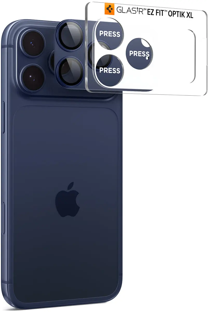 Spigen EZ Fit Optik Pro XL iPhone 17 Pro Max Camera Protector Blauw (1-Pack) afbeelding 2