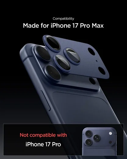 Spigen EZ Fit Optik Pro XL iPhone 17 Pro Max Camera Protector Blauw (1-Pack) afbeelding 8