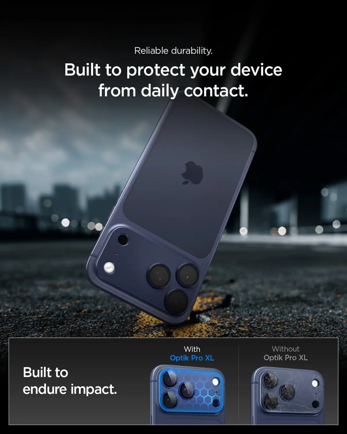 Spigen EZ Fit Optik Pro XL iPhone 17 Pro Max Camera Protector Blauw (1-Pack) afbeelding 5
