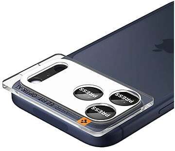 Spigen EZ Fit Optik Pro Apple iPhone 17 Pro Max Camera Lens Protector Zwart afbeelding 5