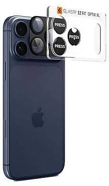 Spigen EZ Fit Optik Pro Apple iPhone 17 Pro Max Camera Lens Protector Zwart afbeelding 2