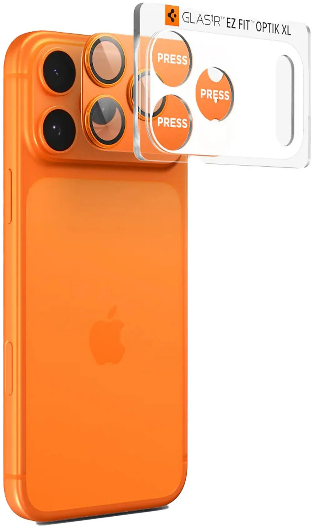 Spigen EZ Fit Optik Pro XL iPhone 17 Pro Max Camera Protector Oranje (1-Pack) afbeelding 2