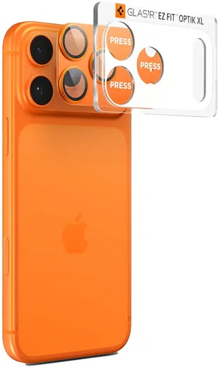 Spigen EZ Fit Optik Pro XL iPhone 17 Pro Max Camera Protector Oranje (1-Pack) afbeelding 2
