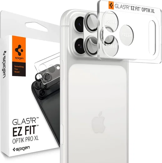 Spigen EZ Fit Optik Pro XL Apple iPhone 17 Pro Camera Protector Zilver afbeelding 1