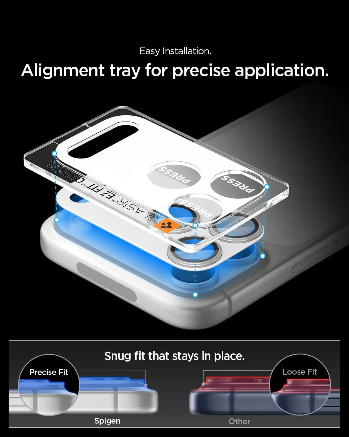 Spigen EZ Fit Optik Pro XL Apple iPhone 17 Pro Camera Protector Zilver afbeelding 4