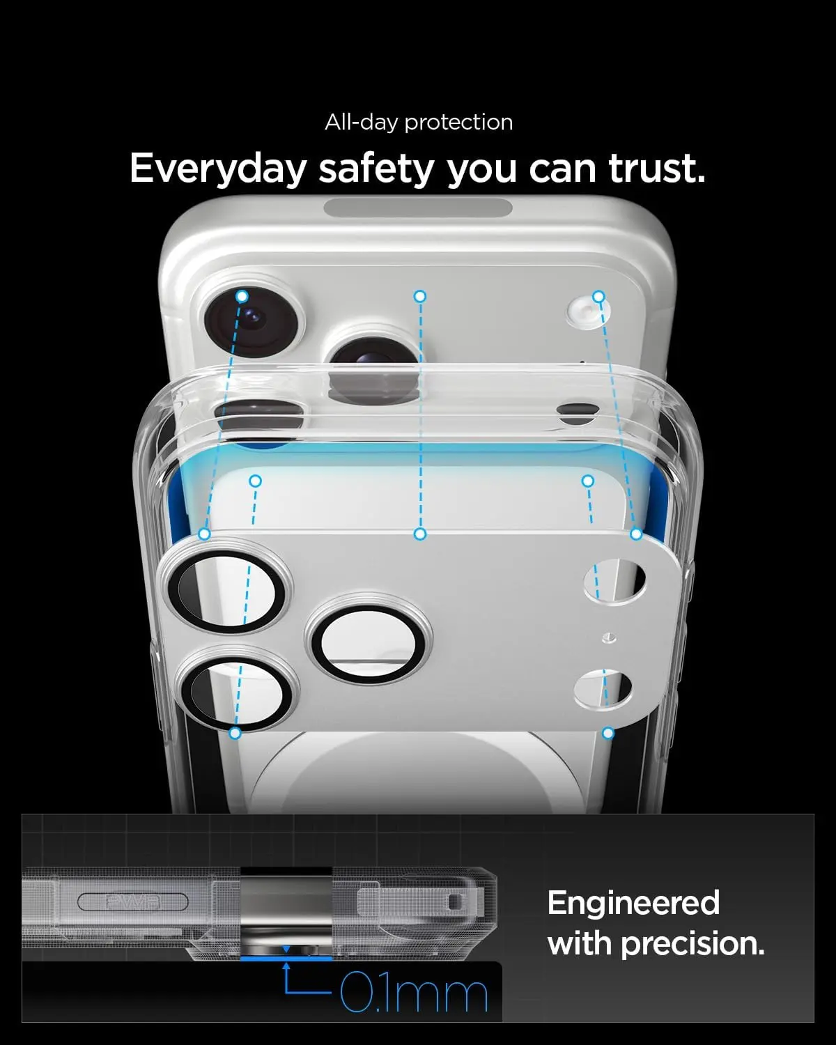 Spigen EZ Fit Optik Pro XL Apple iPhone 17 Pro Camera Protector Zilver afbeelding 3