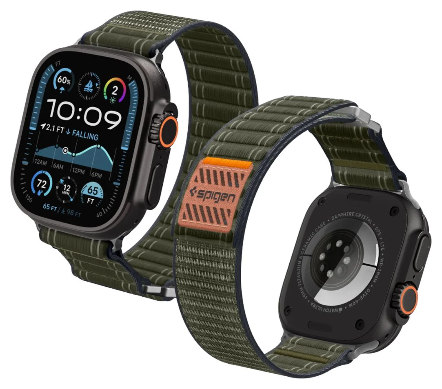 Spigen WBF0 - Apple Watch 1-11/SE/Ultra Bandje - 49/46/45/44/42MM - Groen afbeelding 1