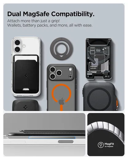 Spigen Dual Pop MagFit MagSafe Ring Houder Telefoon Standaard Siliconen Grijs afbeelding 3
