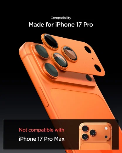 Spigen EZ Fit Optik Pro XL iPhone 17 Pro Camera Lens Protector Oranje (1-Pack) afbeelding 8