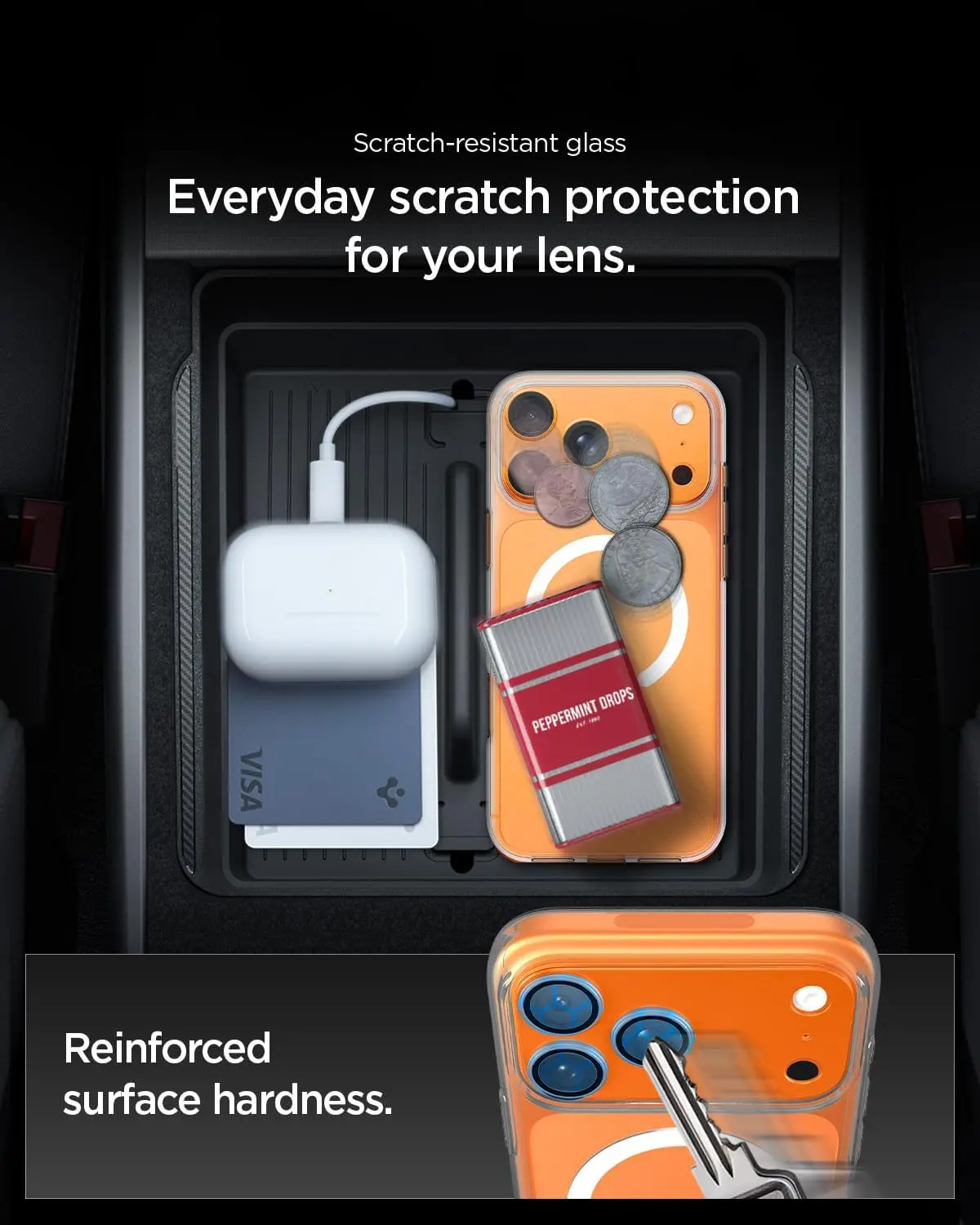 Spigen EZ Fit Optik Pro XL iPhone 17 Pro Camera Lens Protector Oranje (1-Pack) afbeelding 6