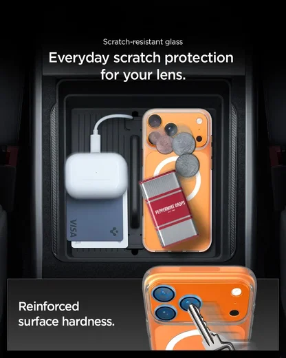 Spigen EZ Fit Optik Pro XL iPhone 17 Pro Camera Lens Protector Oranje (1-Pack) afbeelding 6