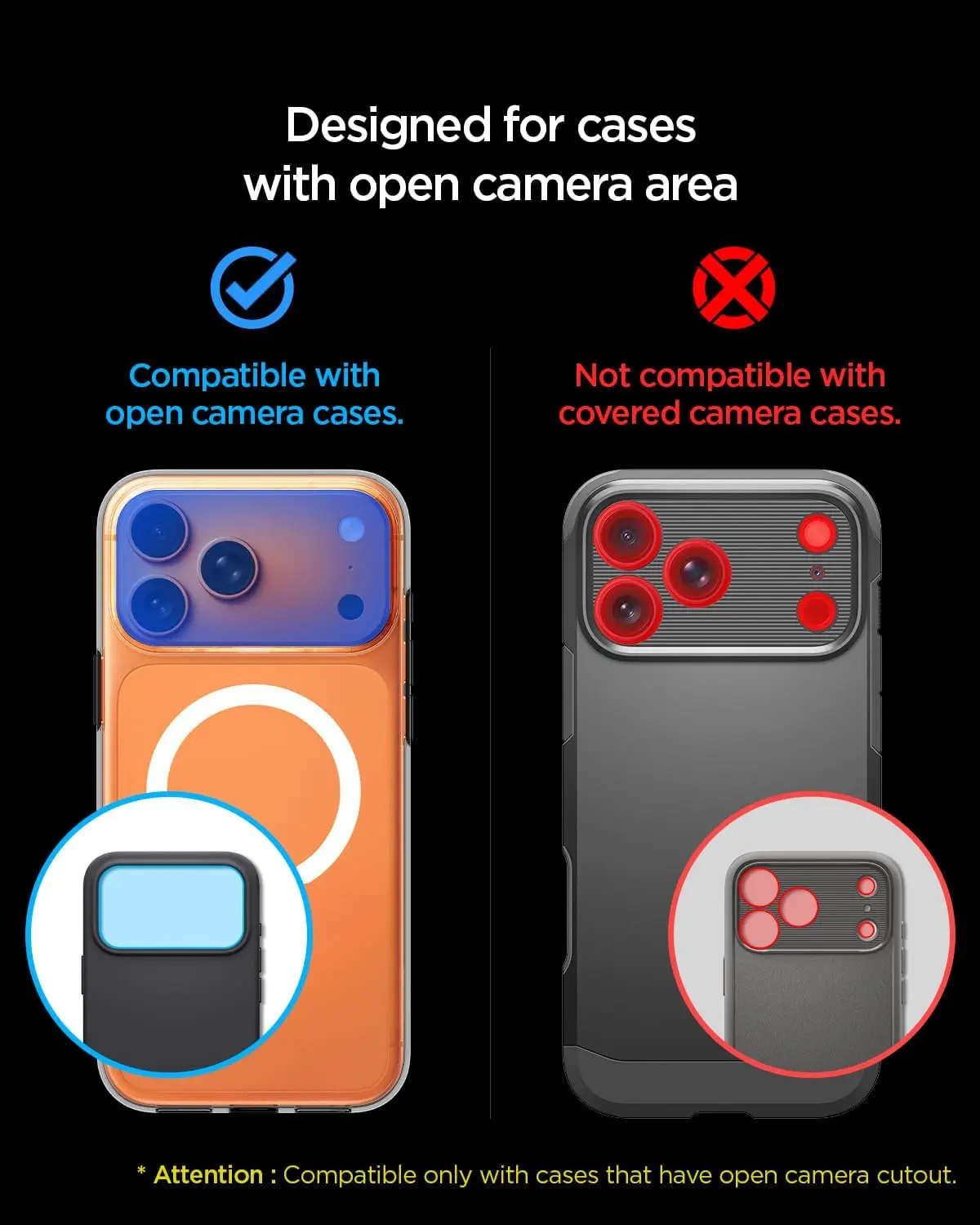 Spigen EZ Fit Optik Pro XL iPhone 17 Pro Camera Lens Protector Oranje (1-Pack) afbeelding 7