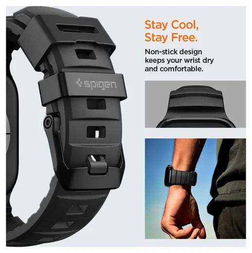 Spigen WBS2 - Apple Watch 1-11/SE/Ultra Bandje - 49/46/45/44/42MM - Zwart afbeelding 6