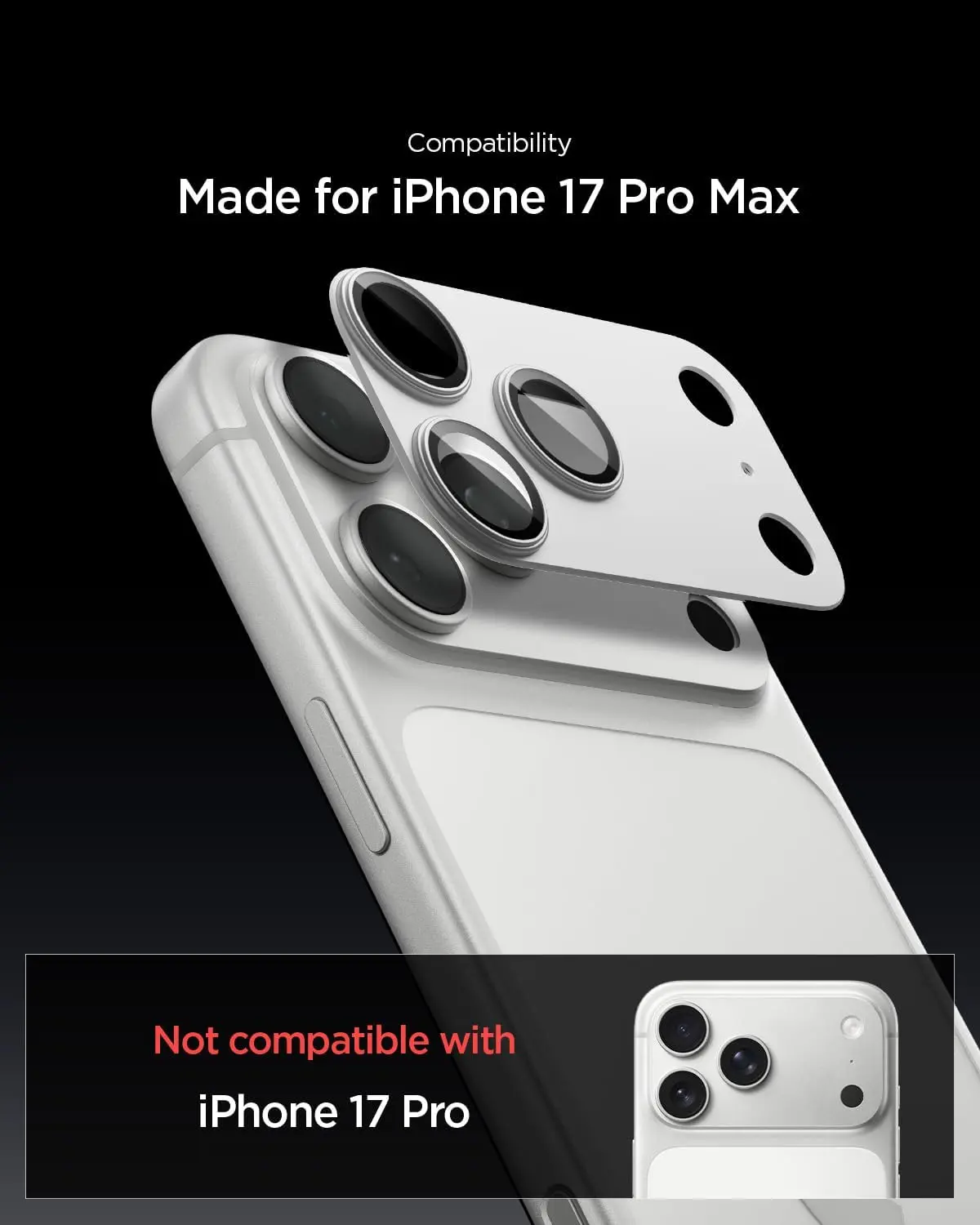 Spigen EZ Fit Optik Pro XL iPhone 17 Pro Max Camera Protector Zilver (1-Pack) afbeelding 8