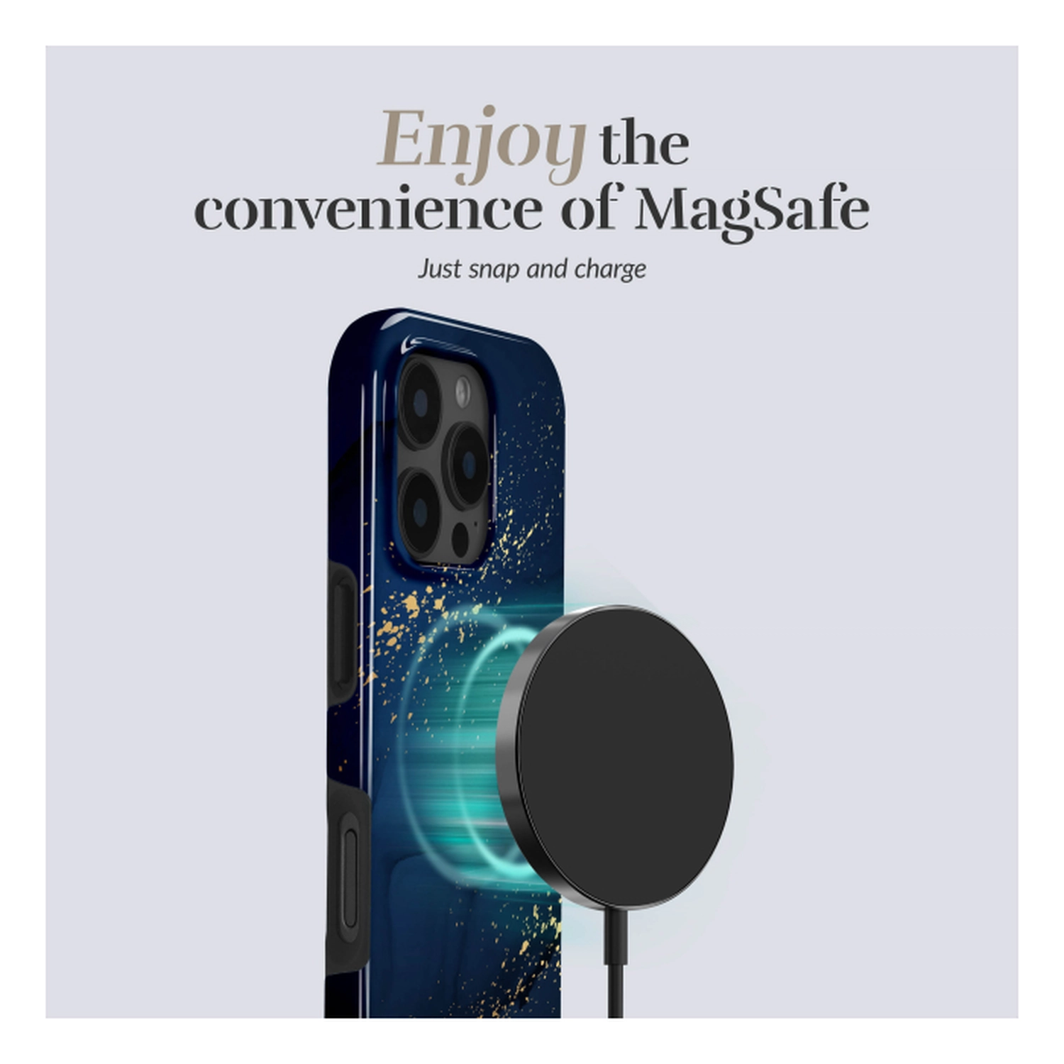 MIO MagSafe iPhone 17 Pro Max Hoesje Hard Shell Back Cover Midnight Sparkle afbeelding 3