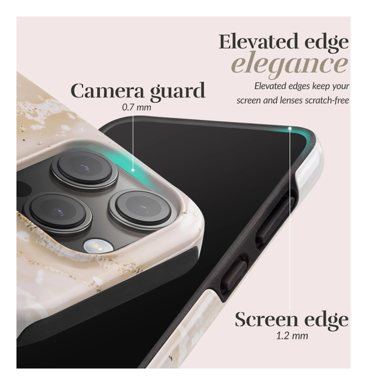MIO MagSafe iPhone 17 Pro Hoesje Hard Shell Back Cover Gold Marble afbeelding 5