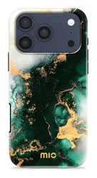 MIO MagSafe iPhone 17 Pro Max Hoesje Hard Shell Back Cover Green Marble afbeelding