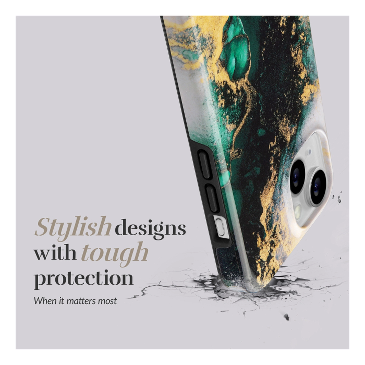 MIO MagSafe iPhone 17 Hoesje Hard Shell Back Cover Green Marble afbeelding 4