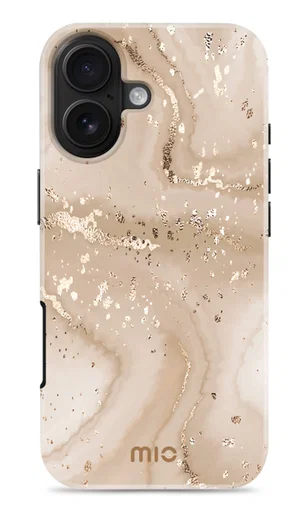 MIO MagSafe iPhone 17 Hoesje Hard Shell Back Cover Gold Marble afbeelding 1