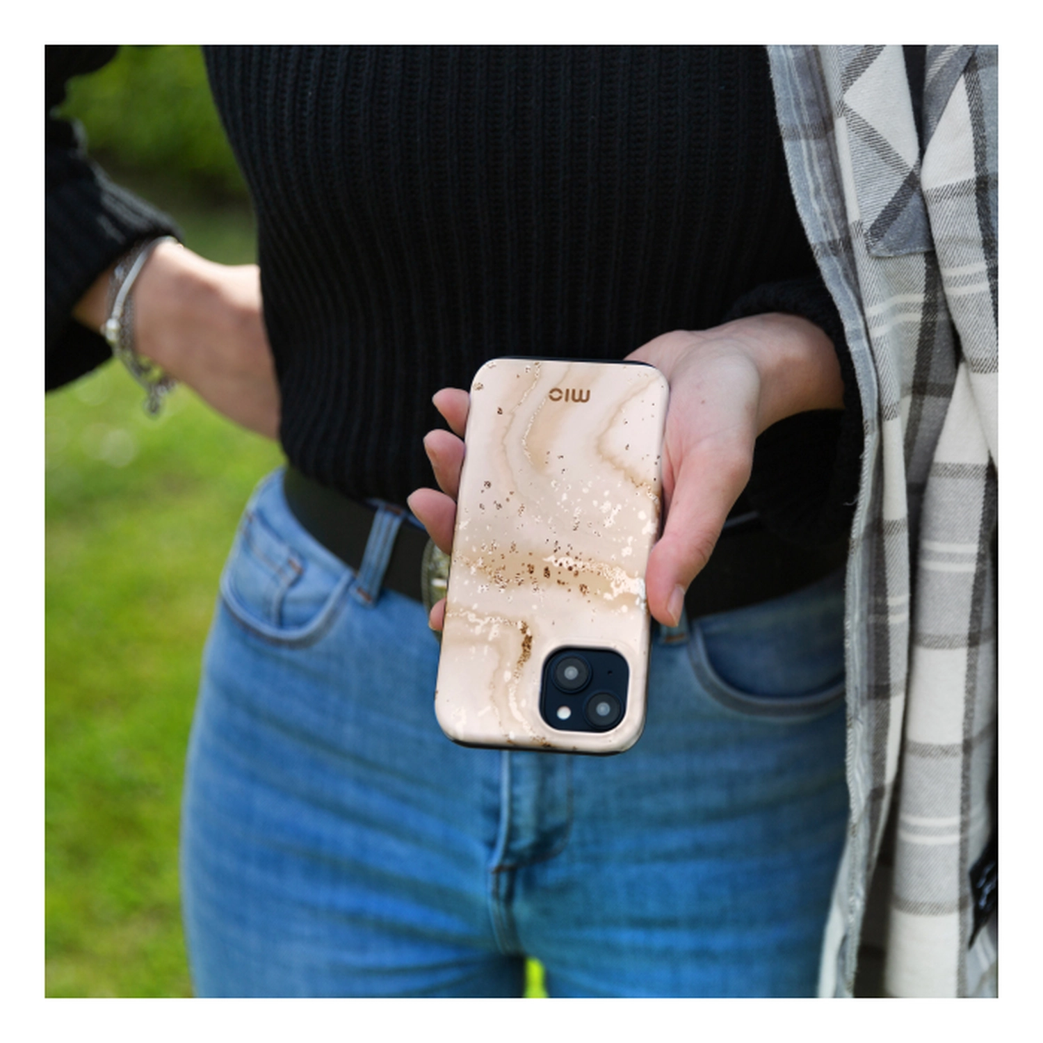 MIO MagSafe iPhone 17 Hoesje Hard Shell Back Cover Gold Marble afbeelding 9
