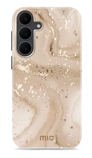 MIO MagSafe Samsung Galaxy S25 FE Hoesje Hard Shell Back Cover Gold Marble afbeelding 1