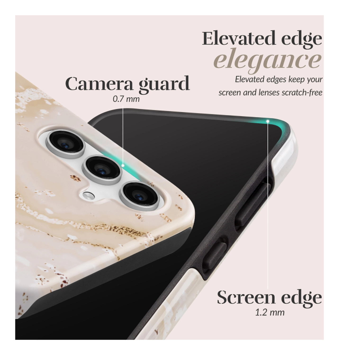 MIO MagSafe Samsung Galaxy S25 FE Hoesje Hard Shell Back Cover Gold Marble afbeelding 7
