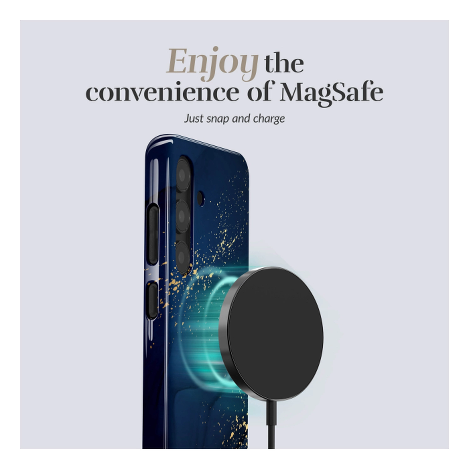 MIO MagSafe Samsung Galaxy S25 FE Hoesje Hard Shell Back Cover Midnight Sparkle afbeelding 3