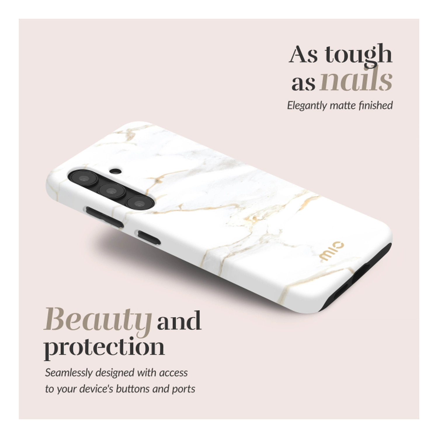 MIO MagSafe Samsung Galaxy S25 FE Hoesje Hard Shell Back Cover White Marble afbeelding 2