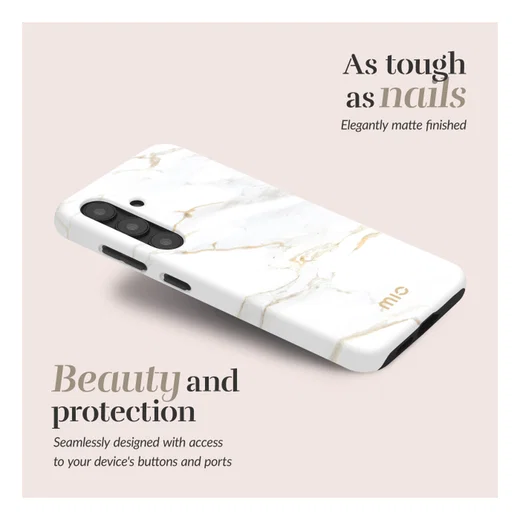 MIO MagSafe Samsung Galaxy S25 FE Hoesje Hard Shell Back Cover White Marble afbeelding 2