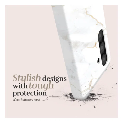 MIO MagSafe Samsung Galaxy S25 FE Hoesje Hard Shell Back Cover White Marble afbeelding 4