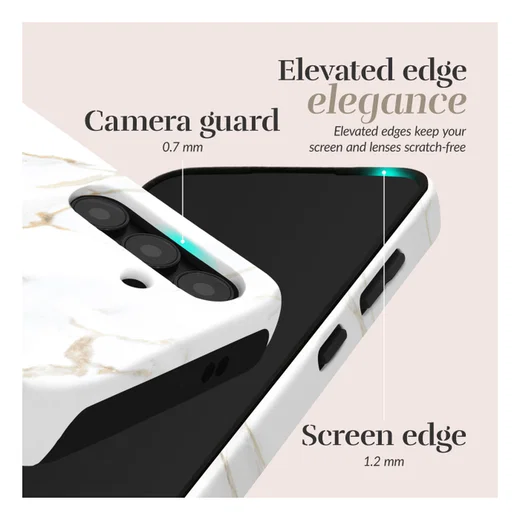 MIO MagSafe Samsung Galaxy S25 FE Hoesje Hard Shell Back Cover White Marble afbeelding 5